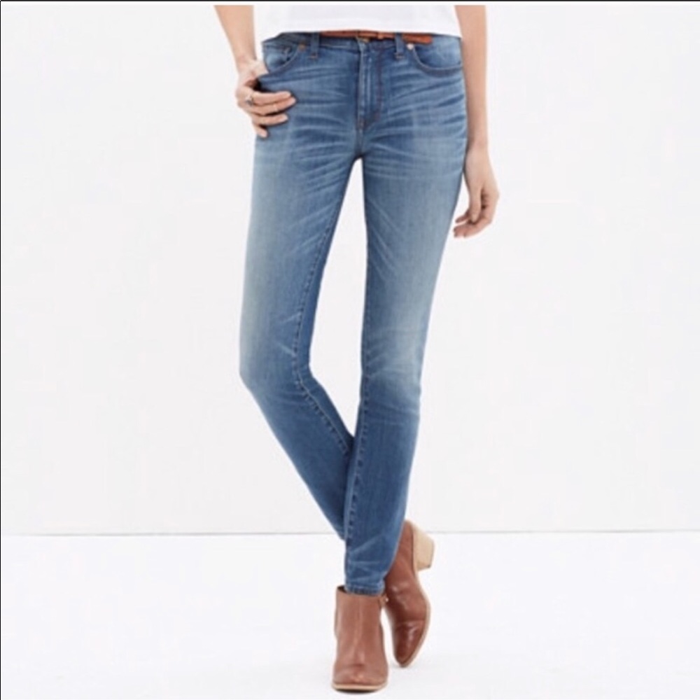 Madewell high riser skinny jeans in Thom wash